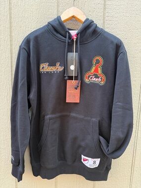 Mitchell & Ness Black Hoodie with Red and Gold Clash Patch